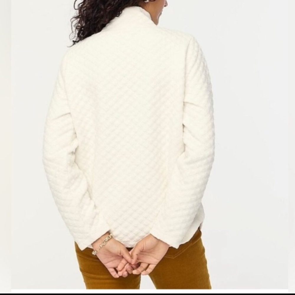 J.Crew Ivory Quilted Mockneck Long Sleeve Pullover Size Large NWT - Picture 3 of 9